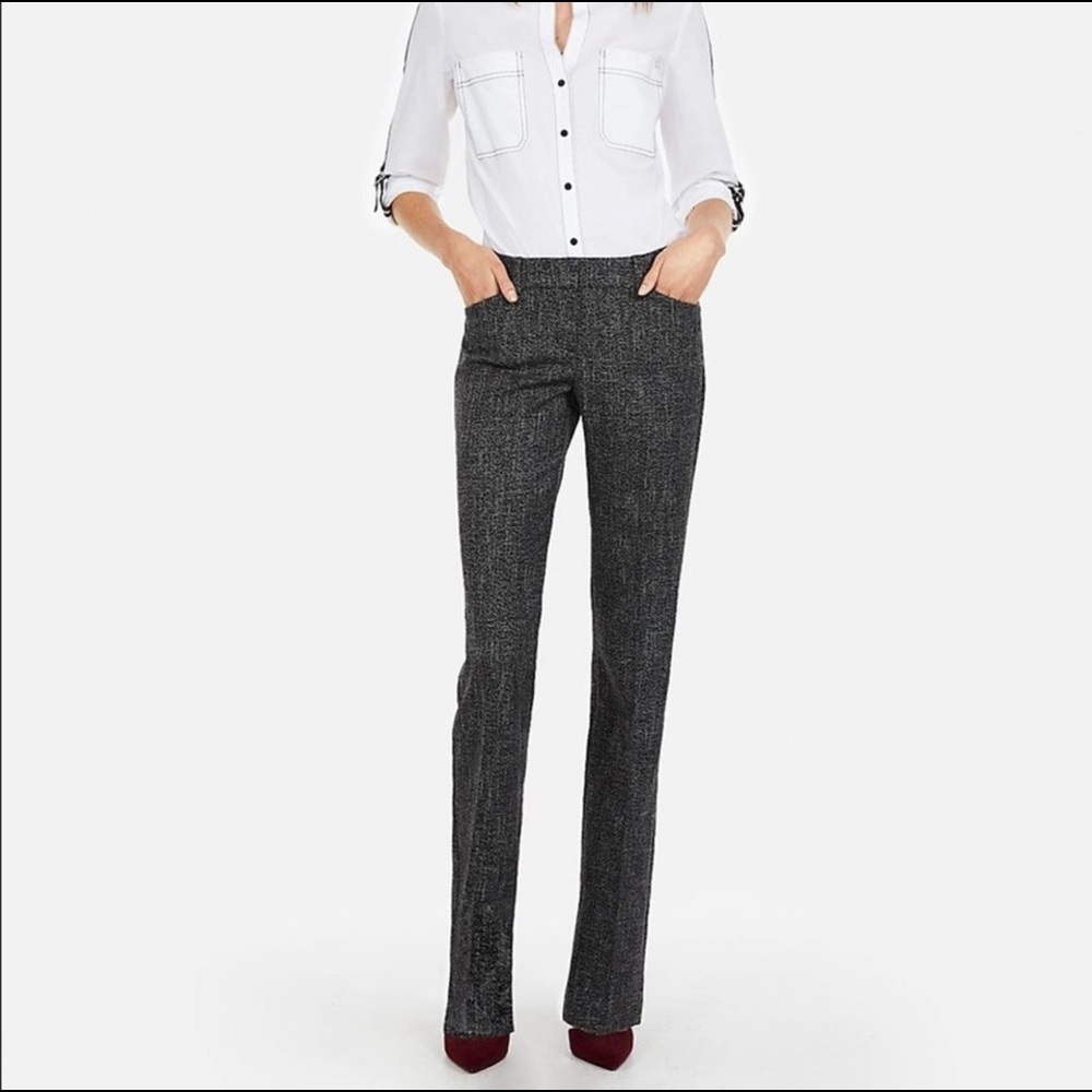 Express Editor Size 6R Tweed Black & Grey Business Casual Pants